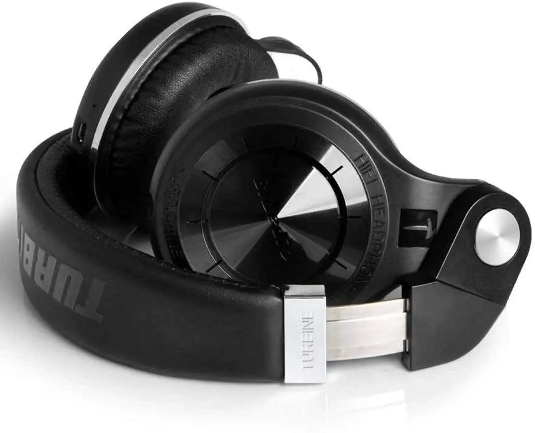 Bluedio T2 Plus Turbine Wireless Bluetooth Headphones with Mic/Micro SD Card Slot/FM Radio (Black)