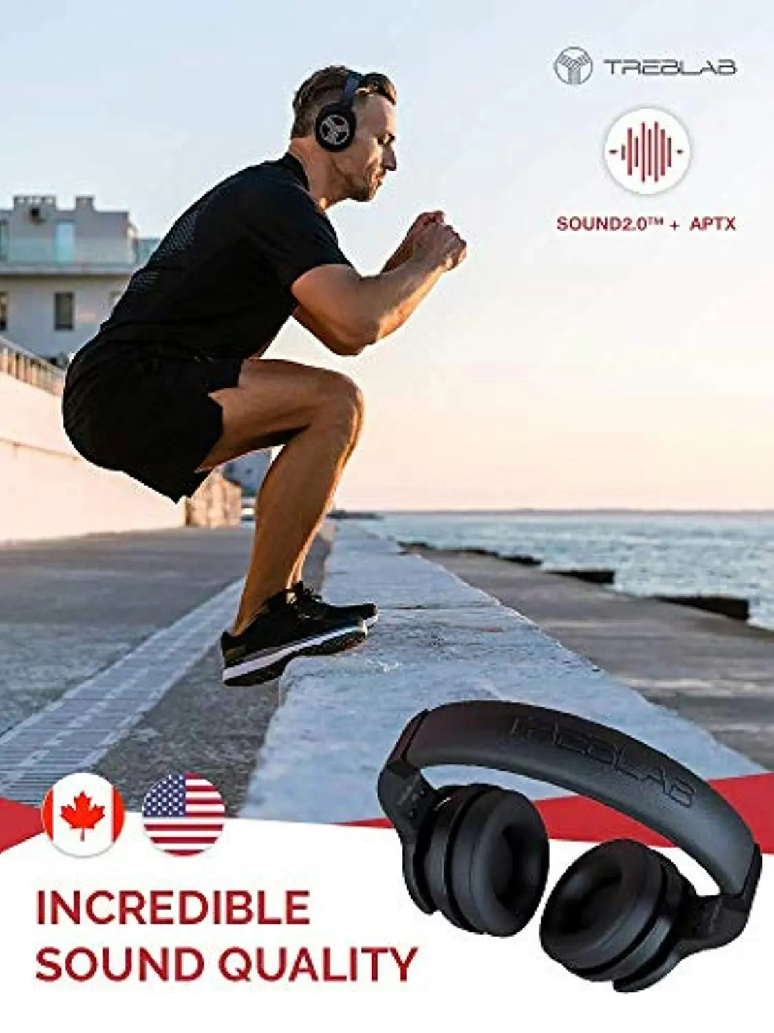 TREBLAB Z2 Supreme Bluetooth Wireless Headphones - Active Noise Cancelling T-Quiet, Flawless aptX Sound, Neodymium 40mm Speakers