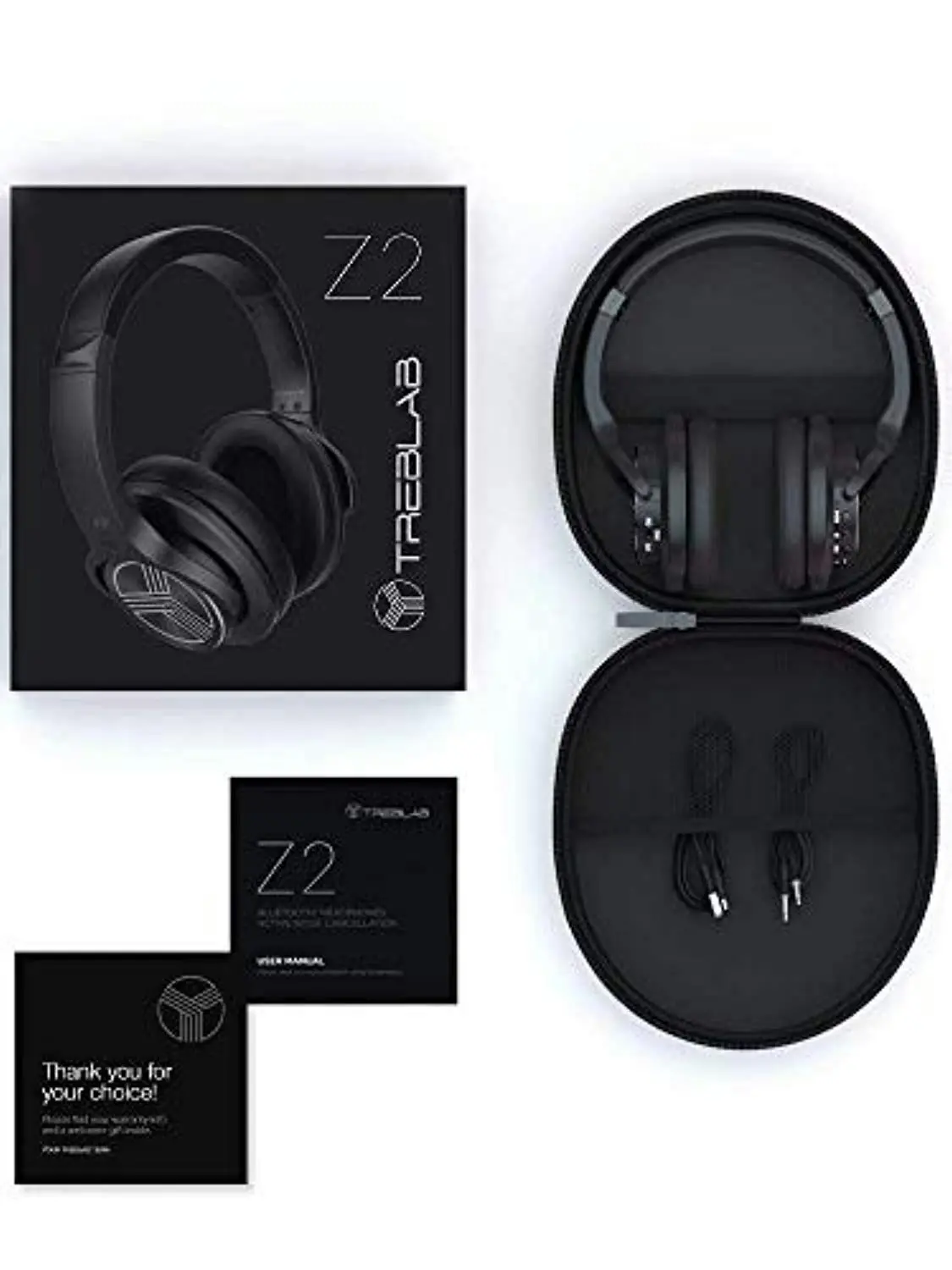 TREBLAB Z2 Supreme Bluetooth Wireless Headphones - Active Noise Cancelling T-Quiet, Flawless aptX Sound, Neodymium 40mm Speakers