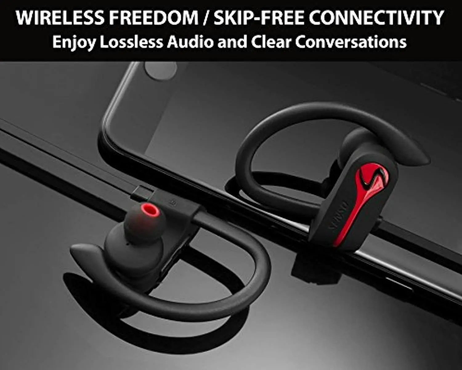 Senso Bluetooth Wireless Headphones, Best Sports Earphones w/Mic IPX7 Waterproof HD Stereo Sweatproof Earbuds for Gym Running