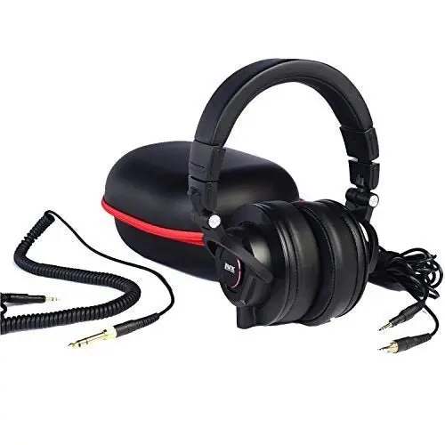 LyxPro HAS-30 Closed Back Over-Ear Professional Recording Headphones for Studio Monitoring, DJ and Home Entertainment,Black