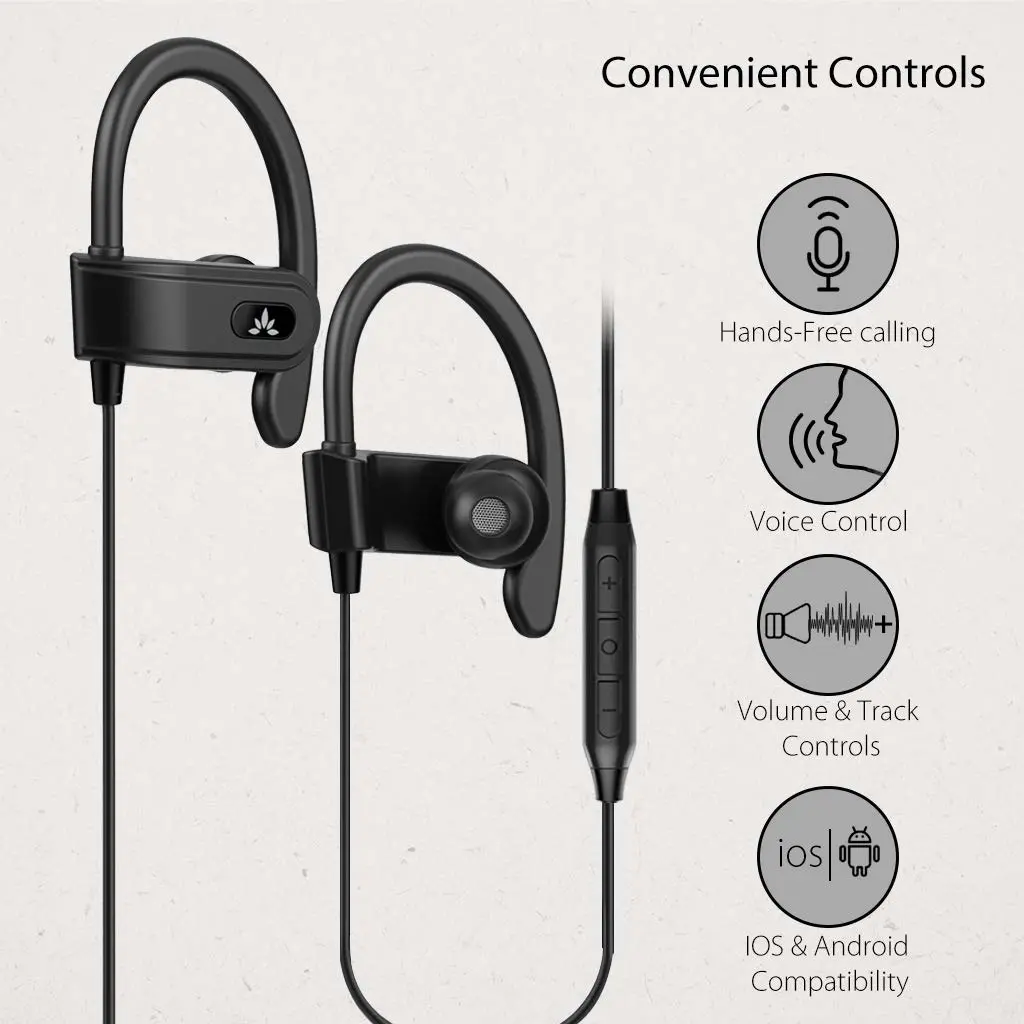 Avantree E171 Sports Headphones Wired with Microphone, Over Ear Earbuds with Ear Hook, in Ear Running Earphones for Workout Gym