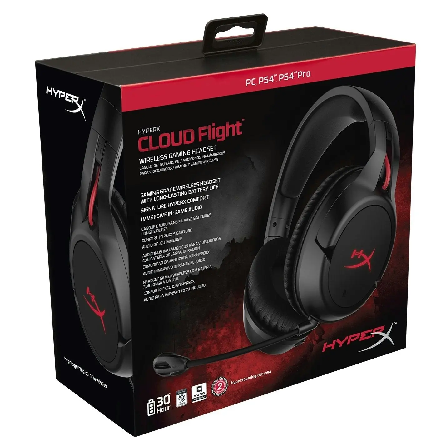 HyperX Cloud Flight - Wireless Gaming Headset, with Long Lasting Battery Up to 30 hours of Use, Detachable Noise Cancelling Microphone