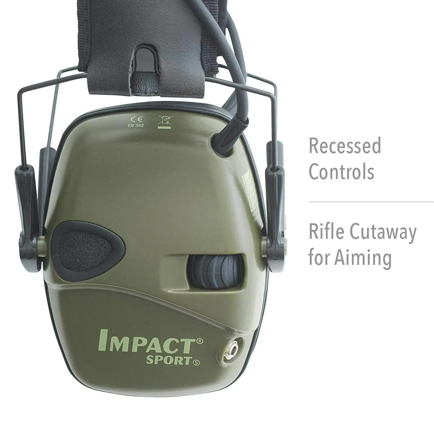 Howard Leight by Honeywell Impact Sport Sound Amplification Electronic Shooting Earmuff, Classic Green (R-01526)