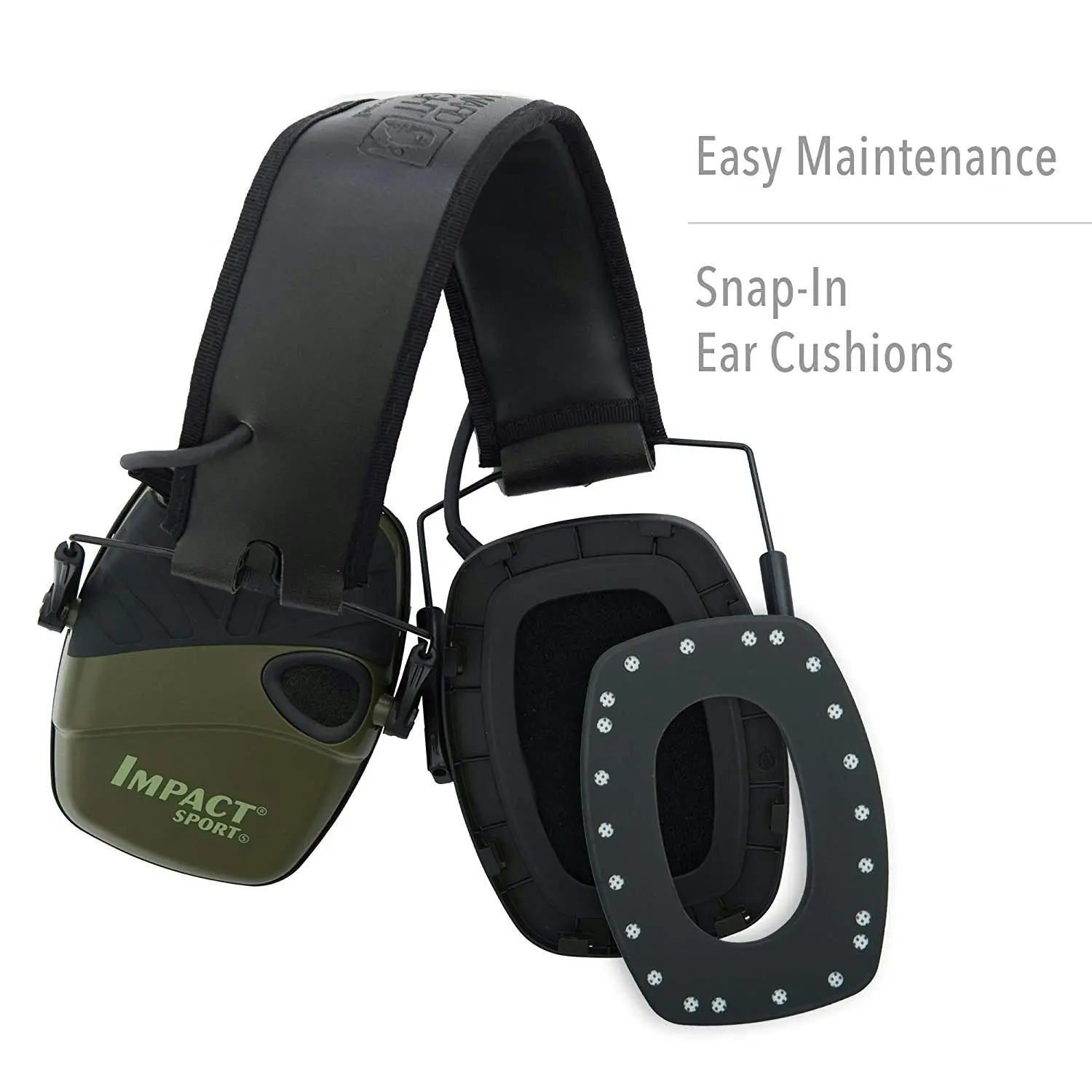 Howard Leight by Honeywell Impact Sport Sound Amplification Electronic Shooting Earmuff, Classic Green (R-01526)