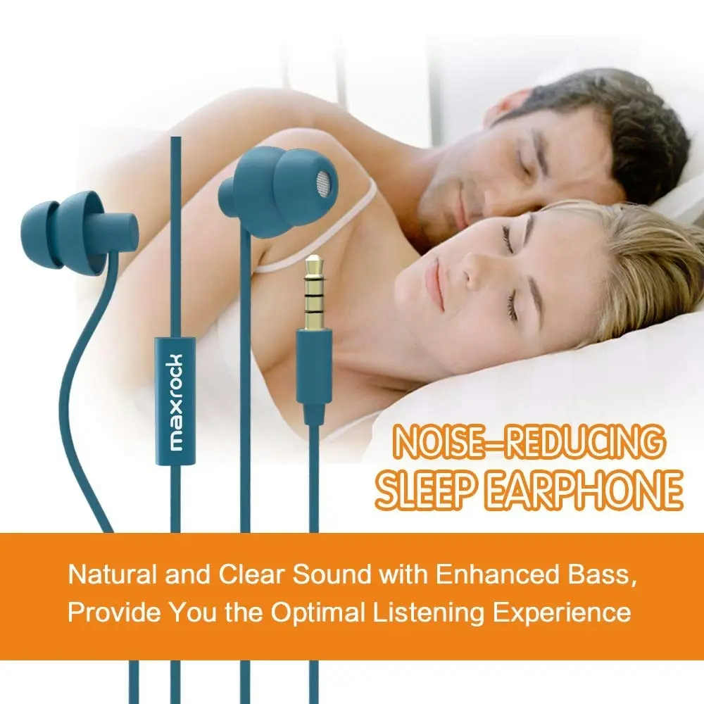 MAXROCK Sleep Earplugs - Noise Isolating Ear Plugs Sleep Earbuds Headphones with Unique Total Soft Silicone Perfect for Insomnia, Side Sleeper, Snorin