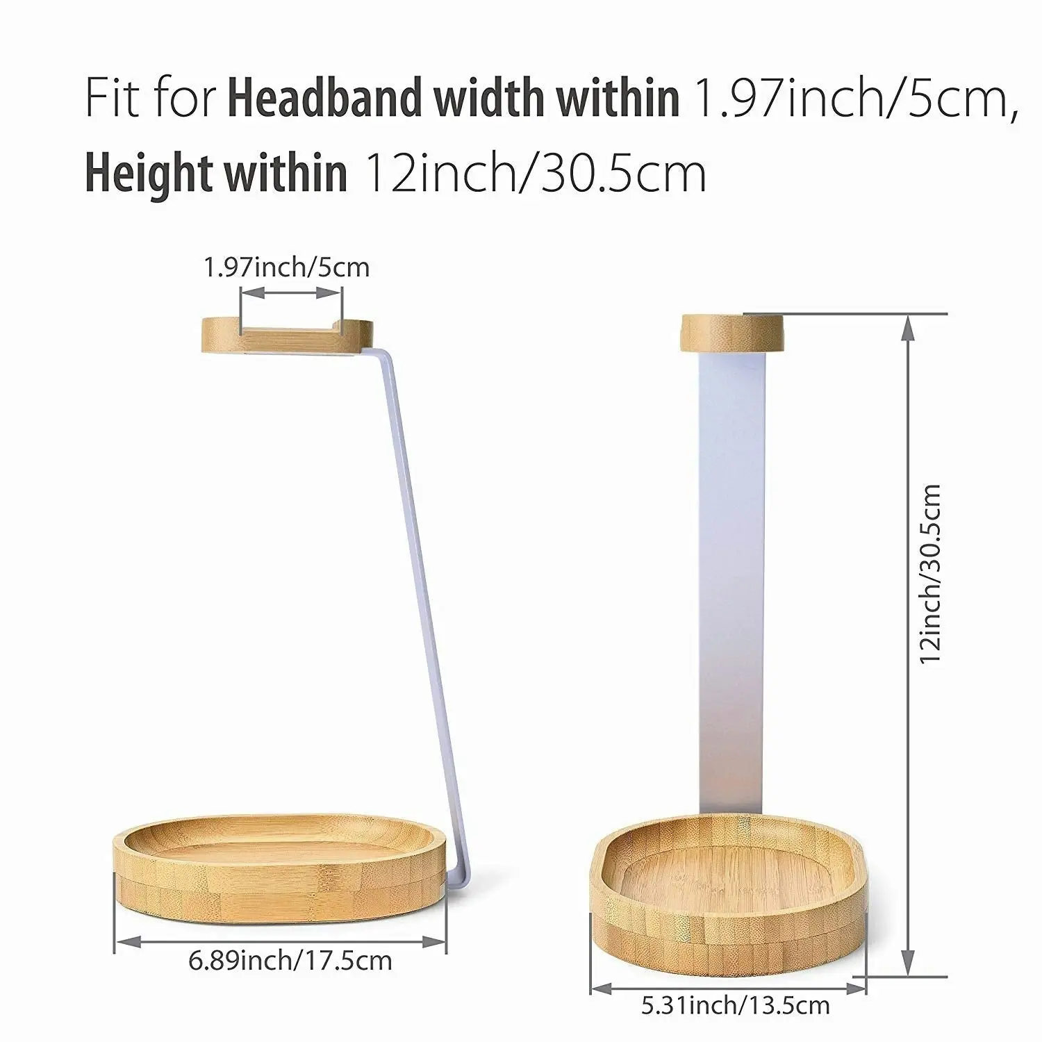 Avantree Universal Wooden & Aluminum Headphone Stand Hanger with Cable Holder for Gaming Headset and Earphone Display