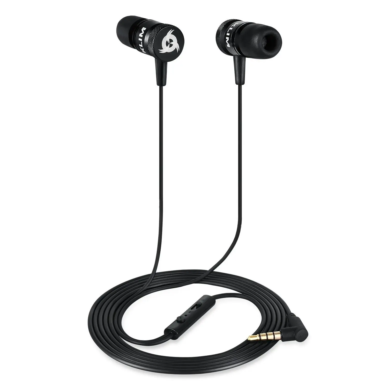 KLIM™ Fusion Earphones - Long-lasting Earphone Headphones with Microphone Perfect for Sports, Travel, Music - Innovative In-Ear Memory Foam - 3.5mm Ja