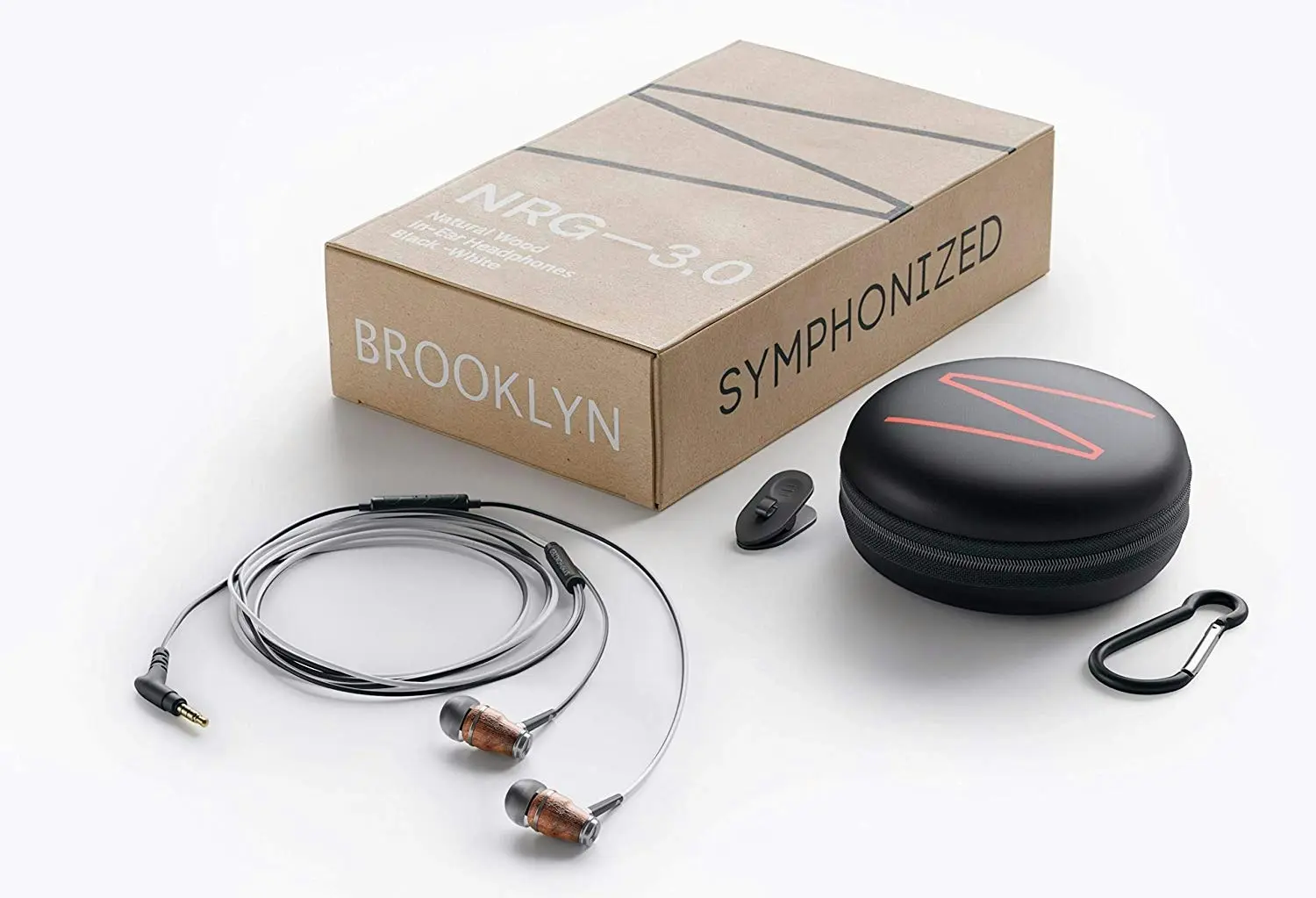 Symphonized NRG 3.0 Earbuds Headphones, Wood in-Ear Noise-isolating Earphones, Balanced Bass Driven Sound with Mic & Volume Control.