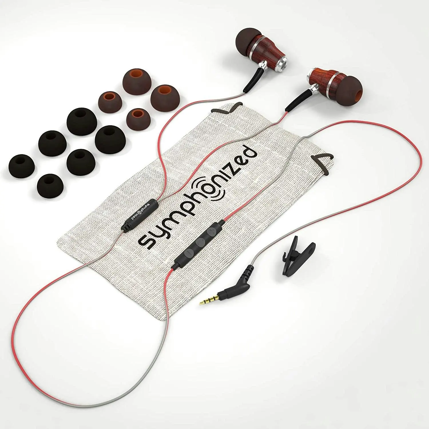 Symphonized NRG 3.0 Earbuds Headphones, Wood in-Ear Noise-isolating Earphones, Balanced Bass Driven Sound with Mic & Volume Control.