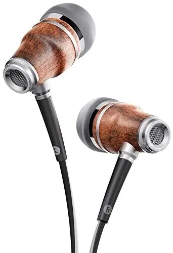 Symphonized NRG 3.0 Earbuds Headphones, Wood in-Ear Noise-isolating Earphones, Balanced Bass Driven Sound with Mic & Volume Control.