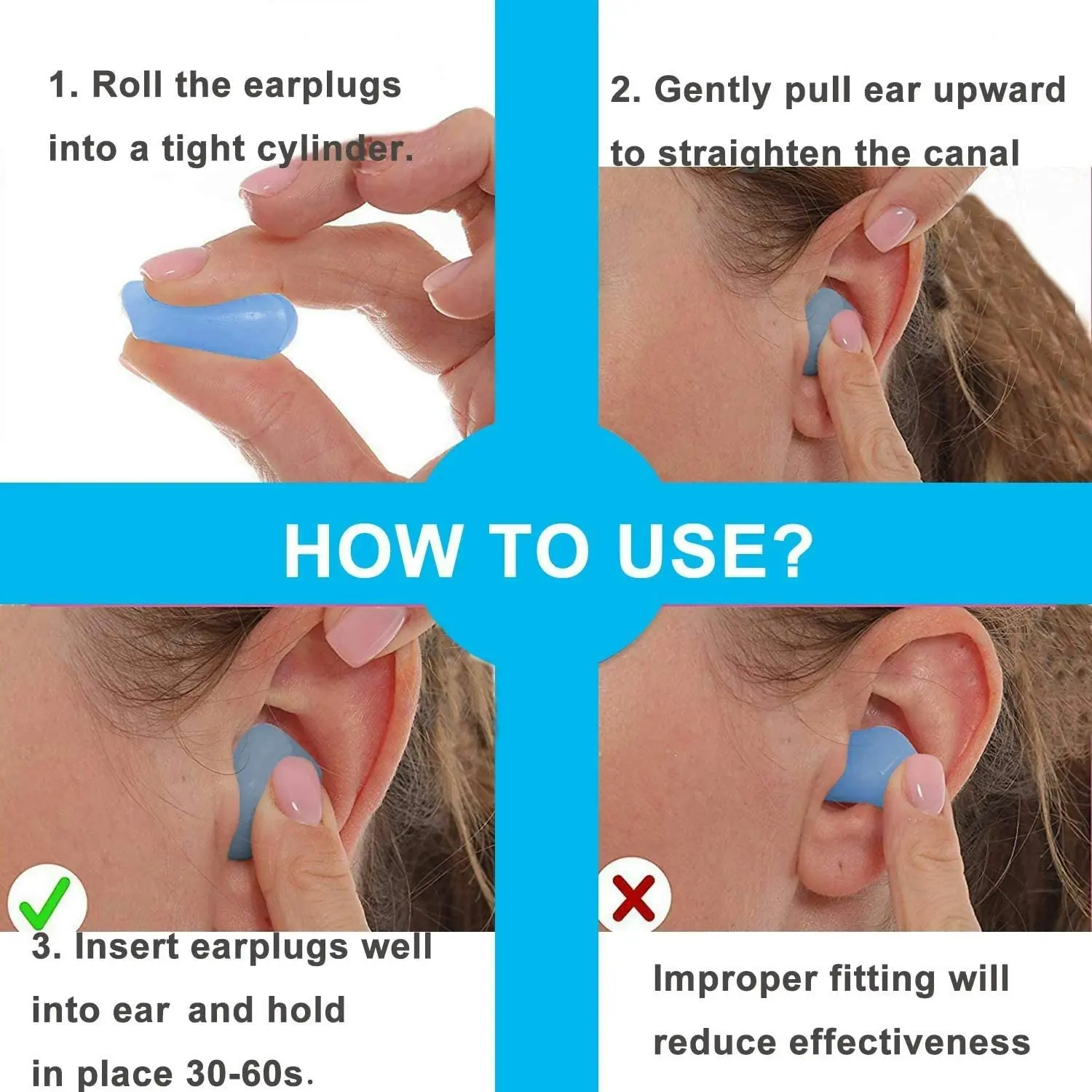 Kuyax Ear Plugs for Sleeping, Reusable Silicone Moldable Noise Cancelling Sound Blocking Reduction Earplugs for Swimming, Snoring, Concerts, Shooting,