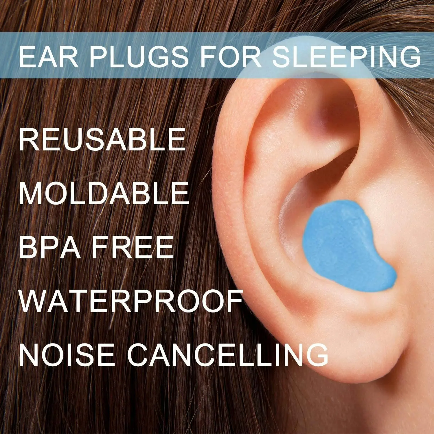 Kuyax Ear Plugs for Sleeping, Reusable Silicone Moldable Noise Cancelling Sound Blocking Reduction Earplugs for Swimming, Snoring, Concerts, Shooting,