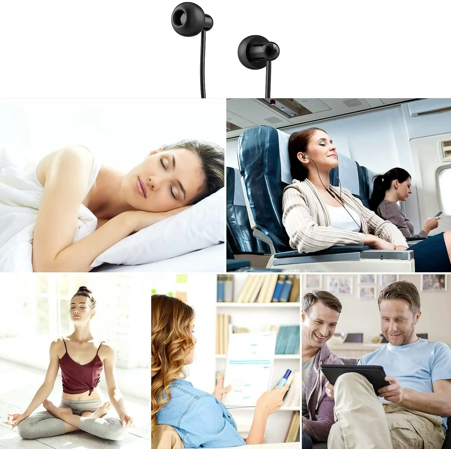 Agptek Sleep Earbuds, in-Ear Earphones for Sleeping 3 Sizes Ultra-Light Soft Silicone, Noise Isolating Perfect for Sleeping, Insomnia.