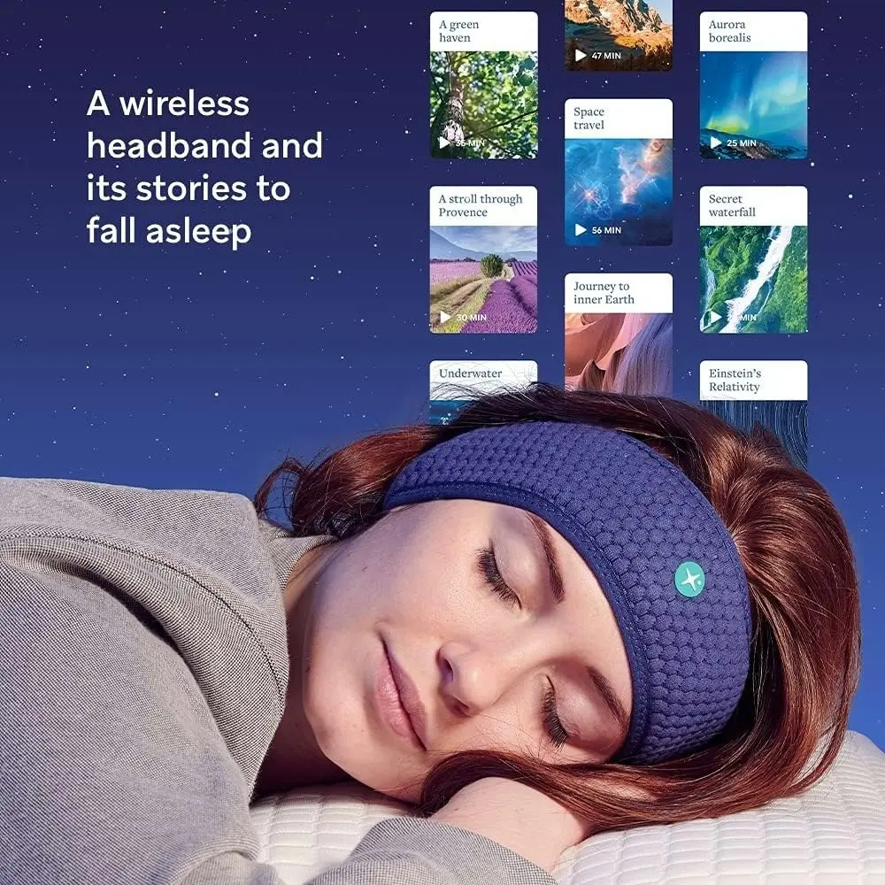 HoomBand Wireless | Bluetooth Innovative Headband for Sleep, Travel, Meditation | Charging Cable Included & Free Access to Hypnotic Stories Created by