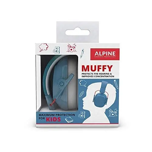 Alpine Muffy Noise Cancelling Headphones for Kids - 25dB Noise Reduction - Earmuffs for Autism - Sensory & Concentration Aid - Blue