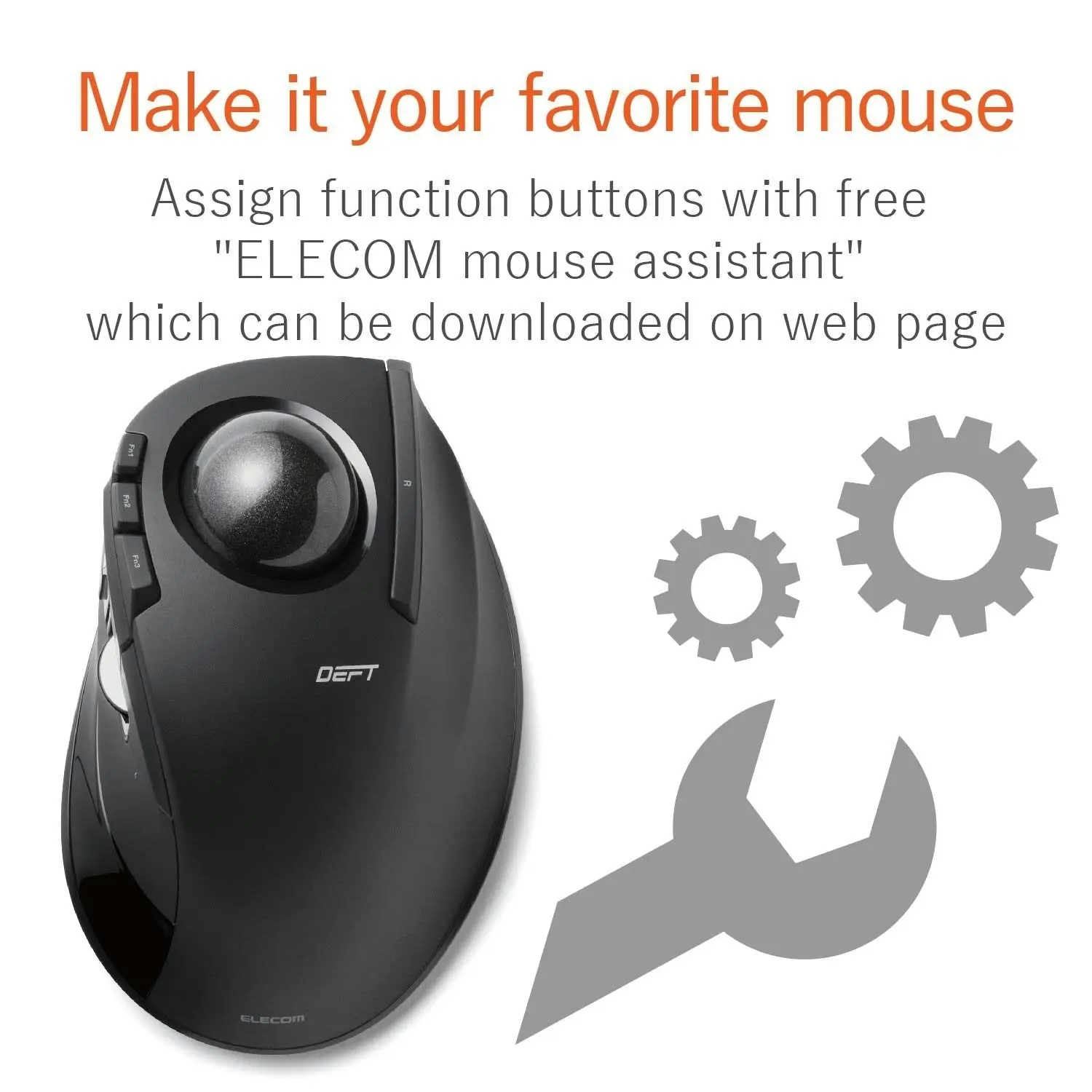 ELECOM M-DT2DRBK Wireless index finger Trackball mouse , EX-G series L size 2.4GHz 8 buttons