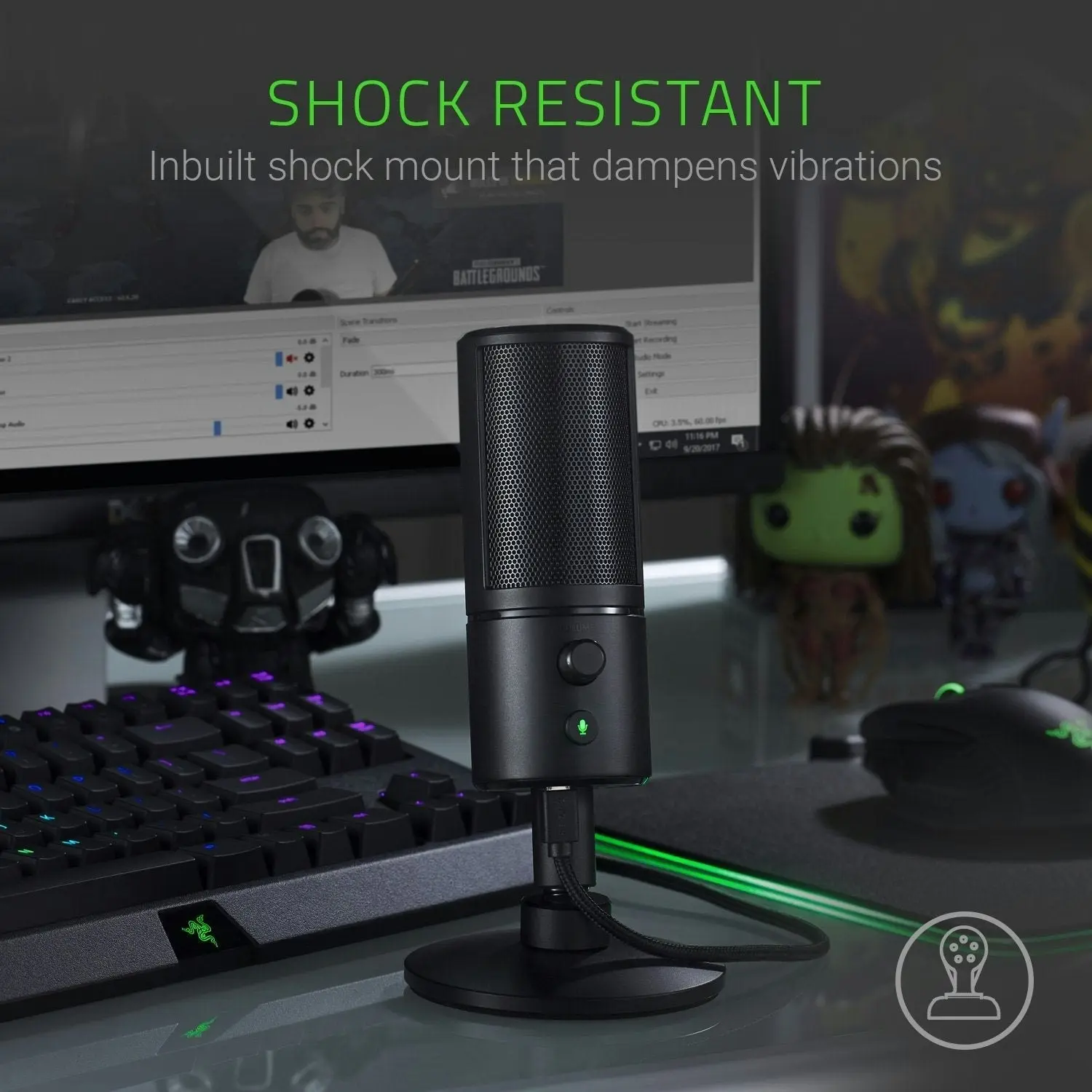 Razer Seiren X USB Streaming Microphone - [Professional Grade][Built-In Shock Mount][Supercardiod Pick-Up Pattern]