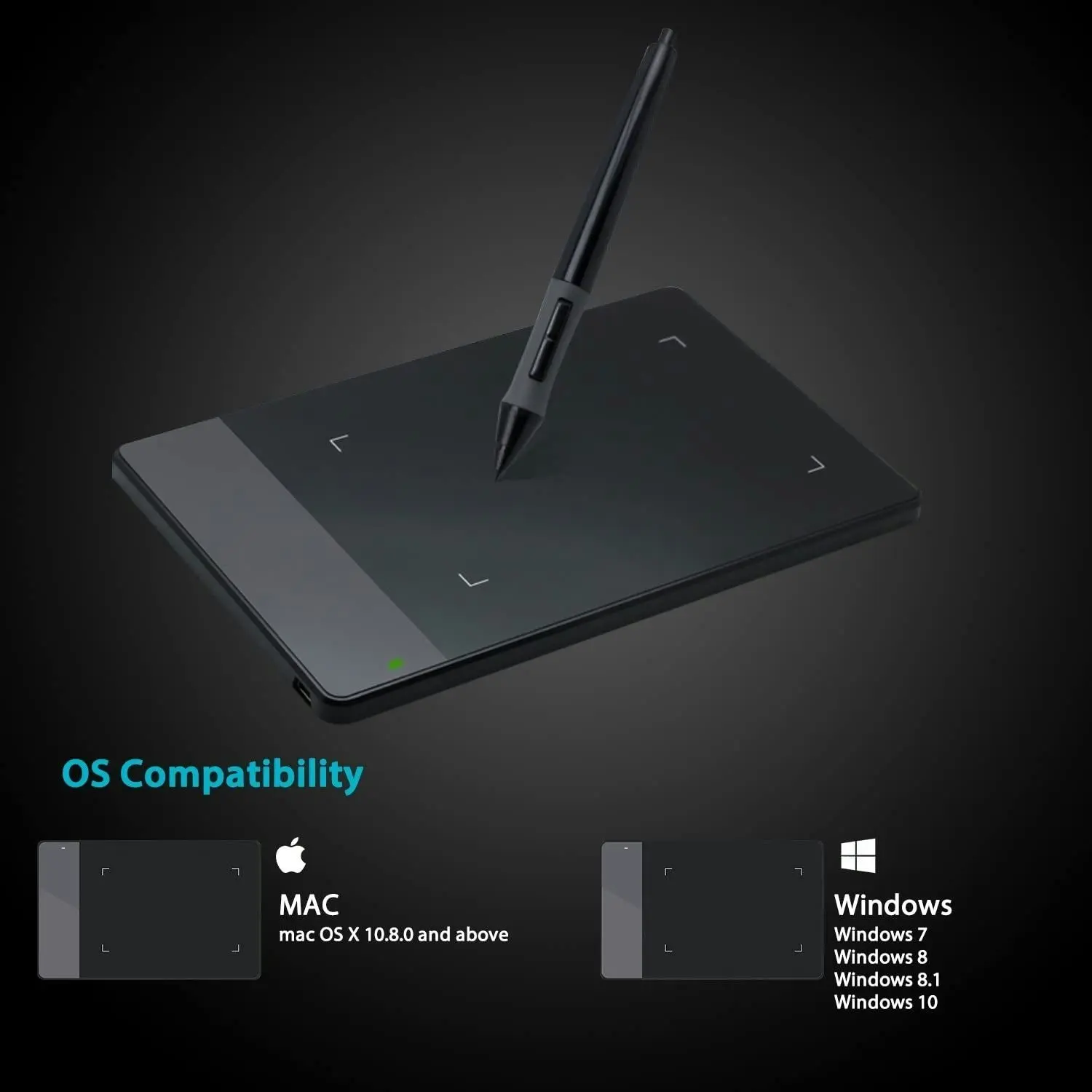 Huion 420 OSU Tablet Graphics Drawing Pen Tablet with Digital Stylus - 4 x 2.23 Inches