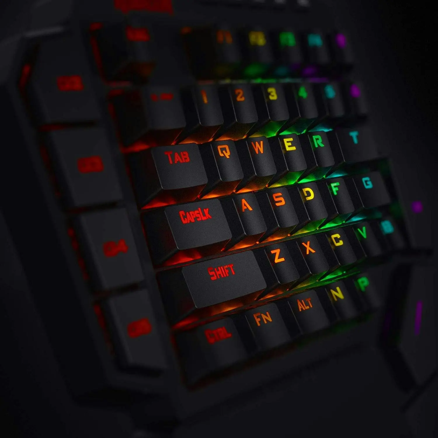 Redragon K585 DITI One-Handed RGB Mechanical Gaming Keyboard, Blue Switches, Professional Gaming Keypad with 7 Onboard Macro Keys, Detachable Wrist Re