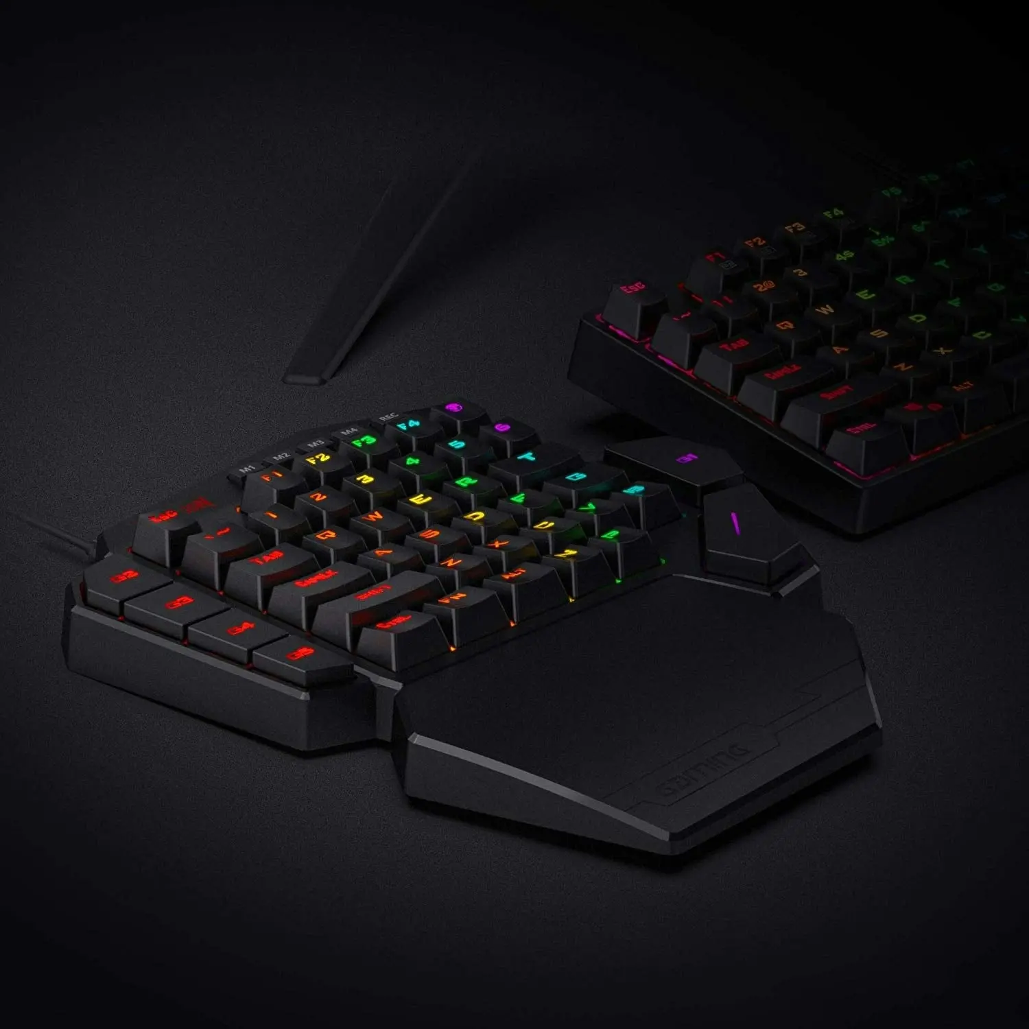 Redragon K585 DITI One-Handed RGB Mechanical Gaming Keyboard, Blue Switches, Professional Gaming Keypad with 7 Onboard Macro Keys, Detachable Wrist Re