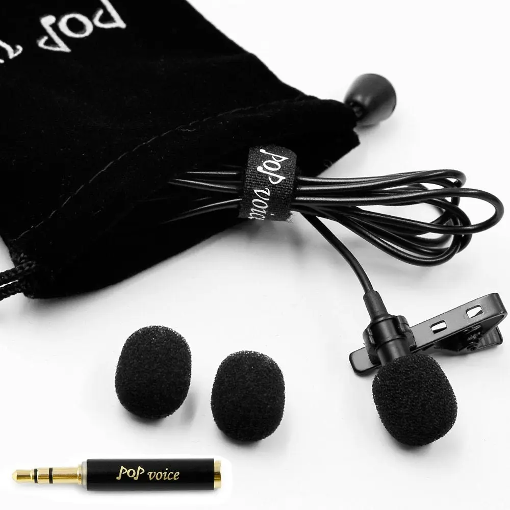 PoP Voice Professional #1 Best Lavalier Lapel Microphone Omnidirectional Condenser Mic for Apple IPhone Android & Windows Smartphones,Youtube,Intervie