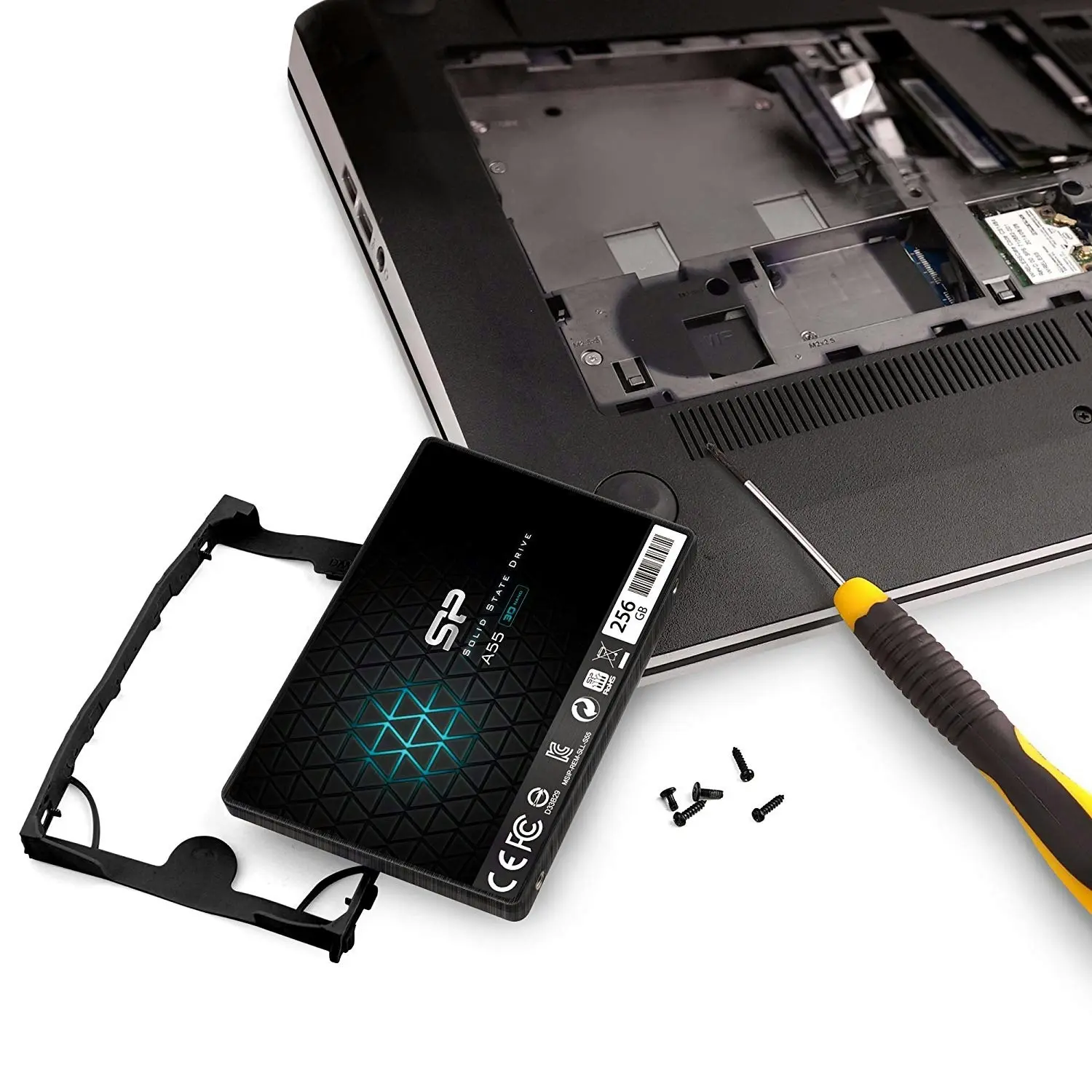 Silicon Power 256GB Internal Solid State Drive SSD 3D NAND A55 SATA III 2.5" 7mm (0.28")