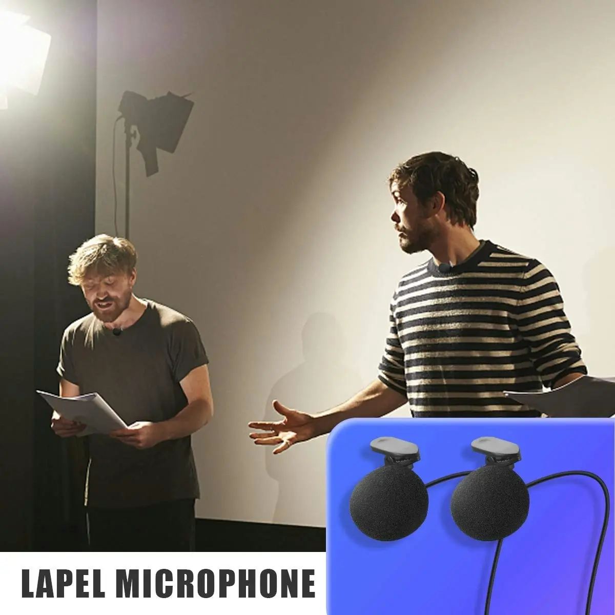 Hotec Dual Wireless Lapel/Lavalier Microphone and Headset Microphone System with Mini Rechargeable Receiver, For Recording and Live Performances (H-U2