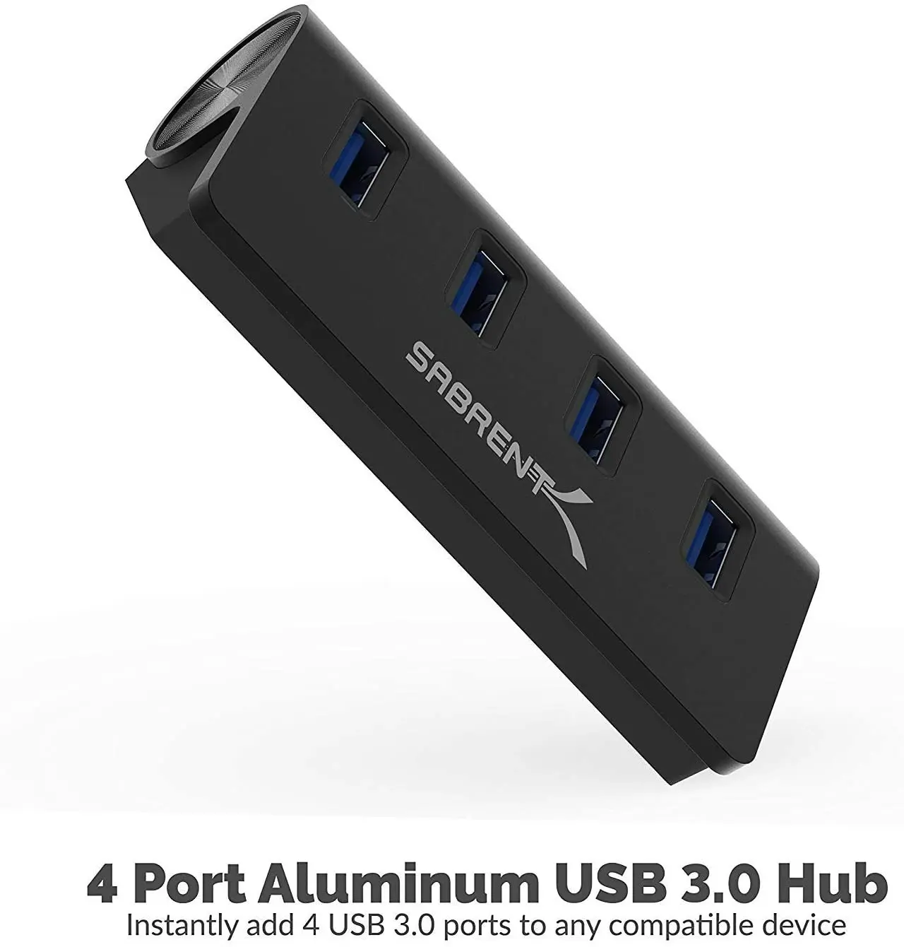 Sabrent Premium 4 Port Black Aluminum USB 3.0 Hub (30" Cable) for iMac, MacBook, MacBook Pro, MacBook Air, Mac Mini, or Any PC [Black] (HB-MC3B)