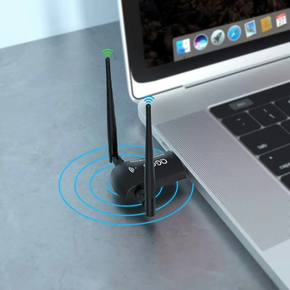 1200Mbps Wireless USB Wifi Adapter, ZTESY Wifi Adapter,AC1200 Dual Band 802.11 ac/a/b/g/n，2.4GHz/300Mbps 5GHz/867Mbps High Gain Dual 2 X 5dBi Antennas