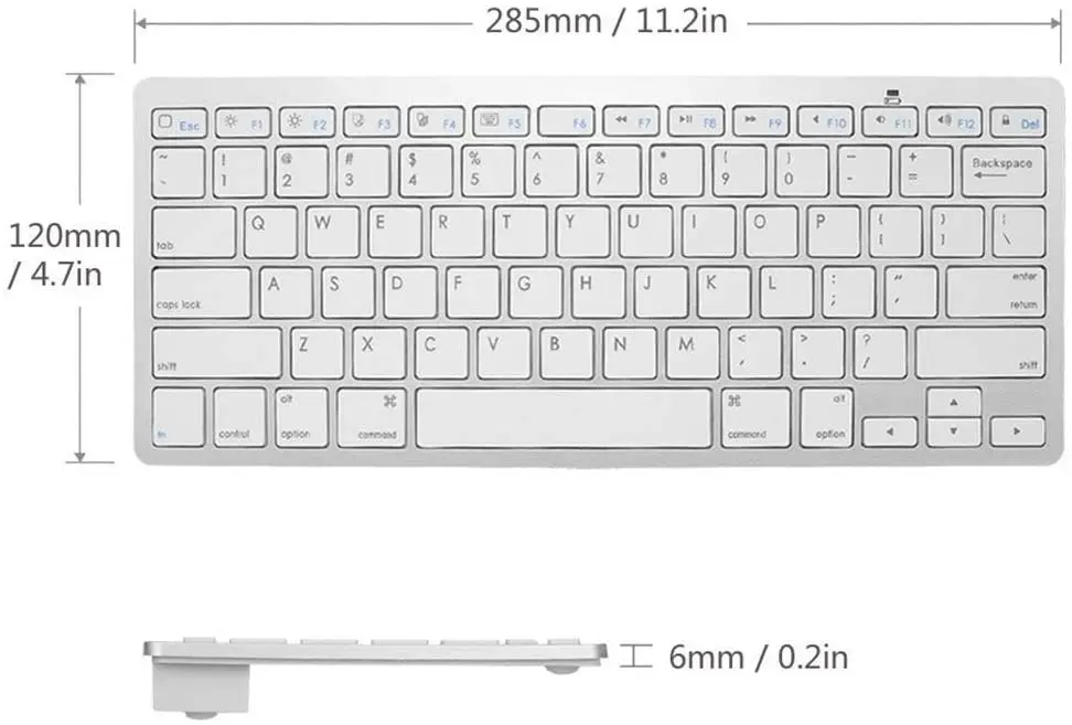 iKKEGOL Mini USB Slim Wired 78 Key Small Super Thin Compact Keyboard for Desktop Laptop PC Win 7 Mac (Sliver+White)