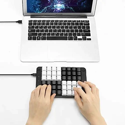 Koolertron Single-Handed Programmable Mechanical Keyboard with OEM Gateron Red Switch,All 48 Programmable Keys Tools Keypad,8 Macro Keys, PBT Keycaps.