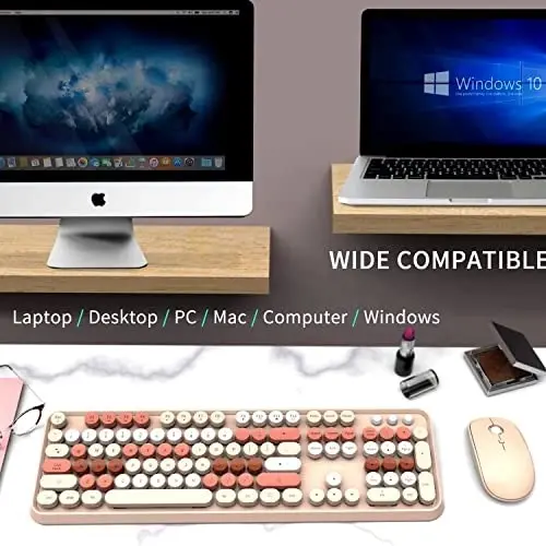 FOPETT Keyboard and Mouse Sets Wireless Keyboard and Mouse Sets,Reliable 2.4 GHz