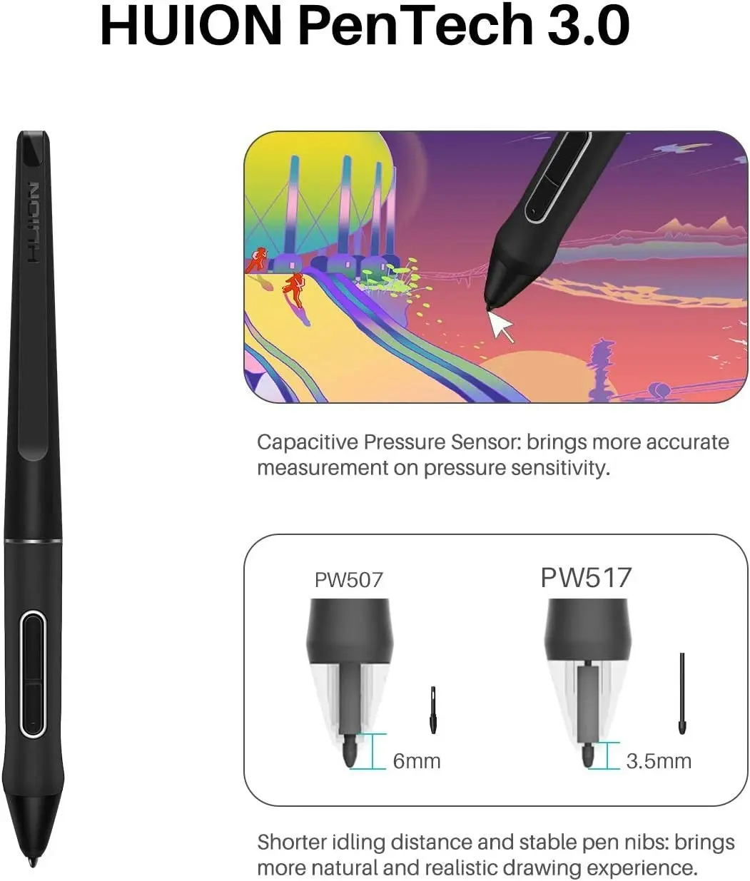 Huion KAMVAS 22 Graphics Drawing Tablet with Screen 120% Srgb PW517 Battery-Free Stylus Adjustable Stand, 21.5Inch Pen Display for Windows PC, Mac, Android