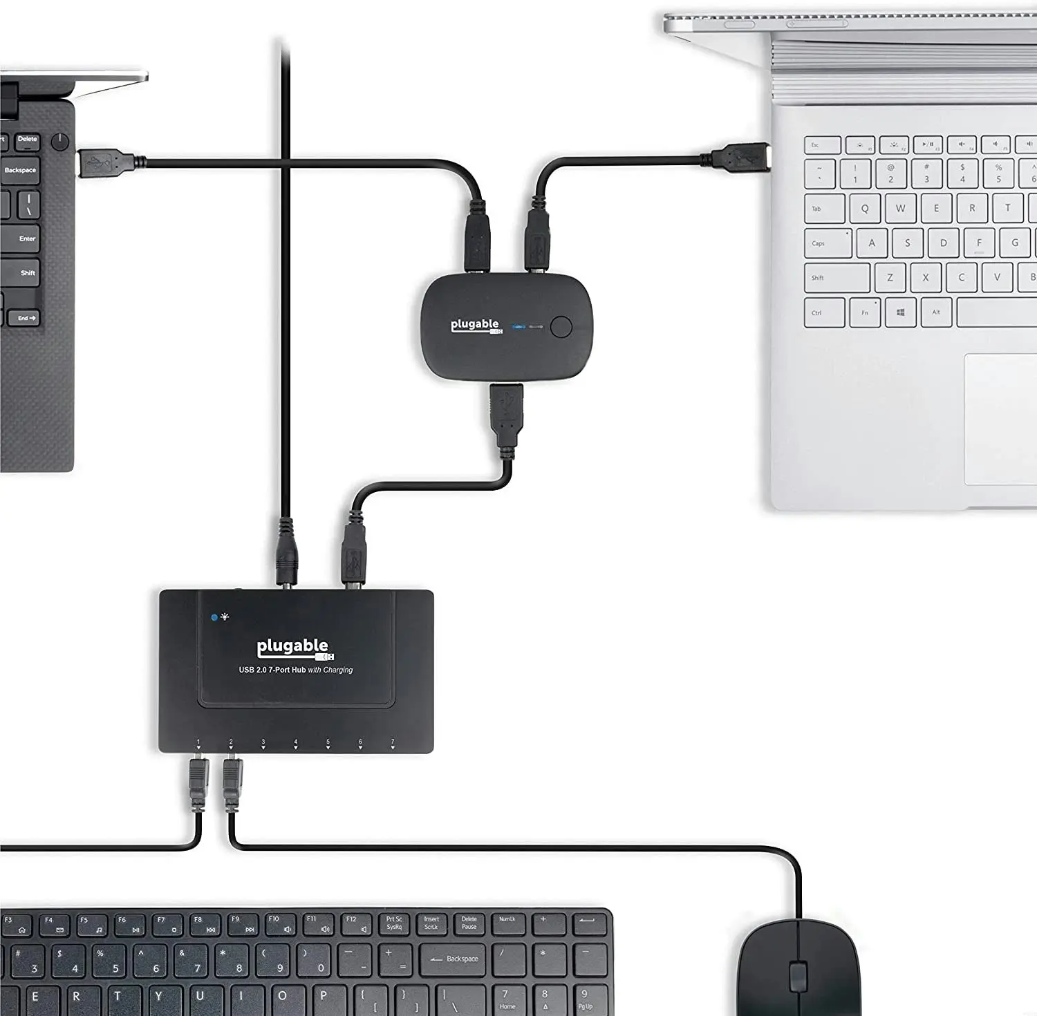 Plugable USB 2.0 Switch for One-Button USB Device Port Sharing between Two Computers (AB Switch)