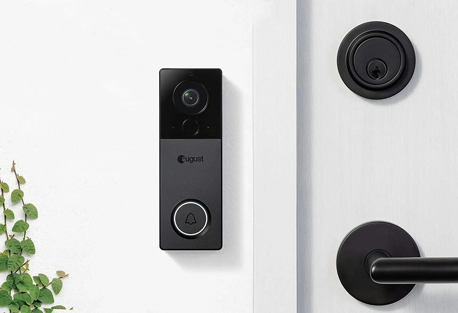 August View Wire-Free Doorbell Camera, Black, AUG-AB03-C04-001