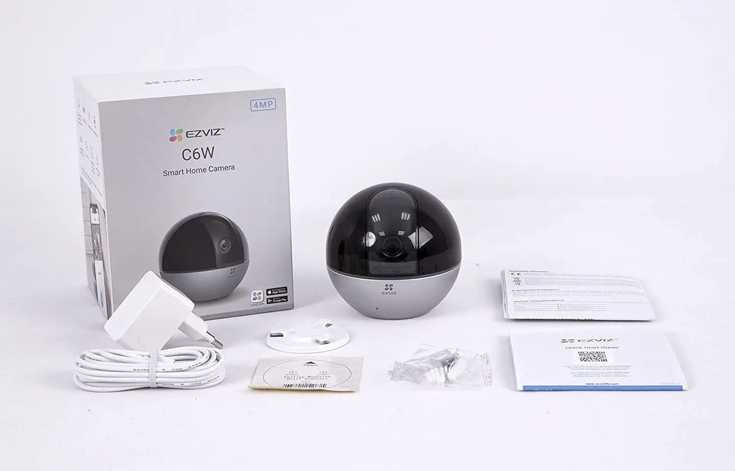 ZVIZ 4MP Indoor Camera PTZ with AI Human Detection, 2K Pan Tilt Security, Baby/Pet Monitor, Night Vision, 4x Auto-zoom, Motion Tracking | C6W