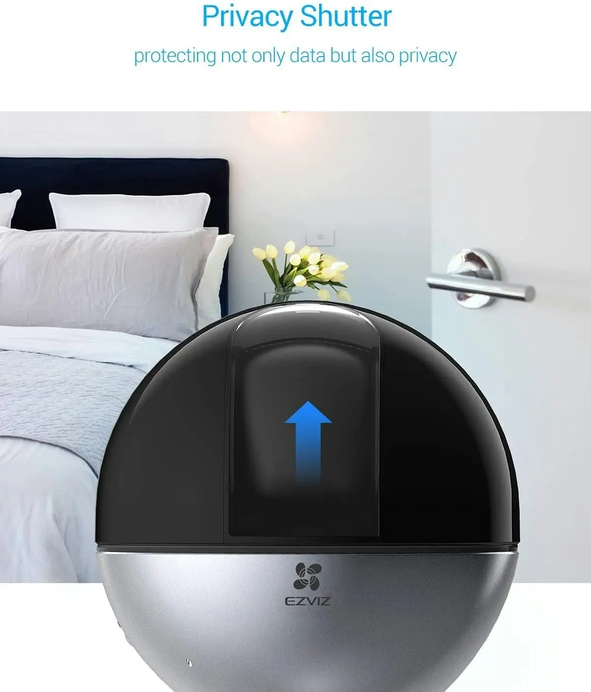 ZVIZ 4MP Indoor Camera PTZ with AI Human Detection, 2K Pan Tilt Security, Baby/Pet Monitor, Night Vision, 4x Auto-zoom, Motion Tracking | C6W