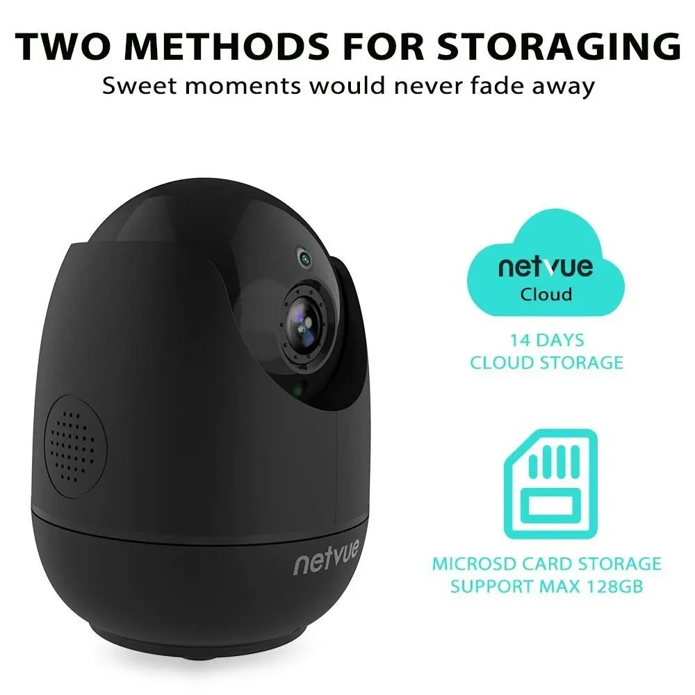 Netvue Indoor Camera, Enhanced Security Camera with Advanced AI Skills for Pet/Baby/Nanny, 1080P FHD 2.4GHz WiFi Night Vision