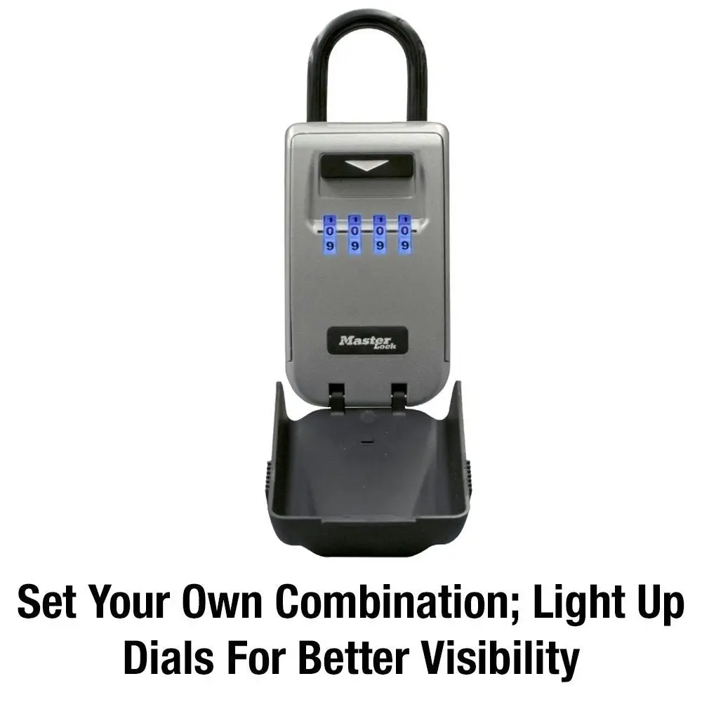 Master Lock 5424D Set Your Own Combination Portable Lock Box with Light Up Dials 6 Key Capacity