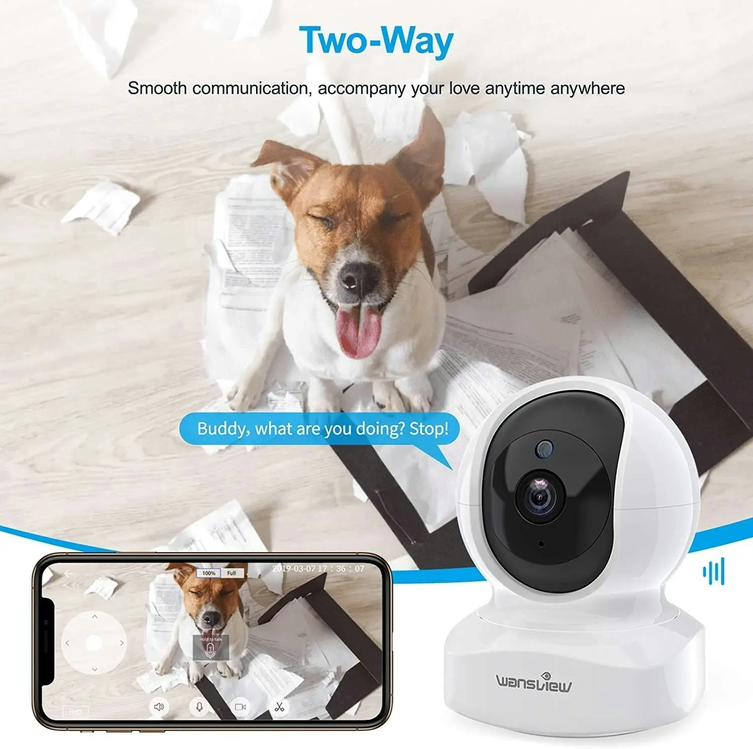 Wansview Home Security Camera, Baby Camera,1080P HD Wansview Wireless WiFi Camera for Pet/Nanny, Motion Alerts, 2 Way Audio, Night Vision, Compatible