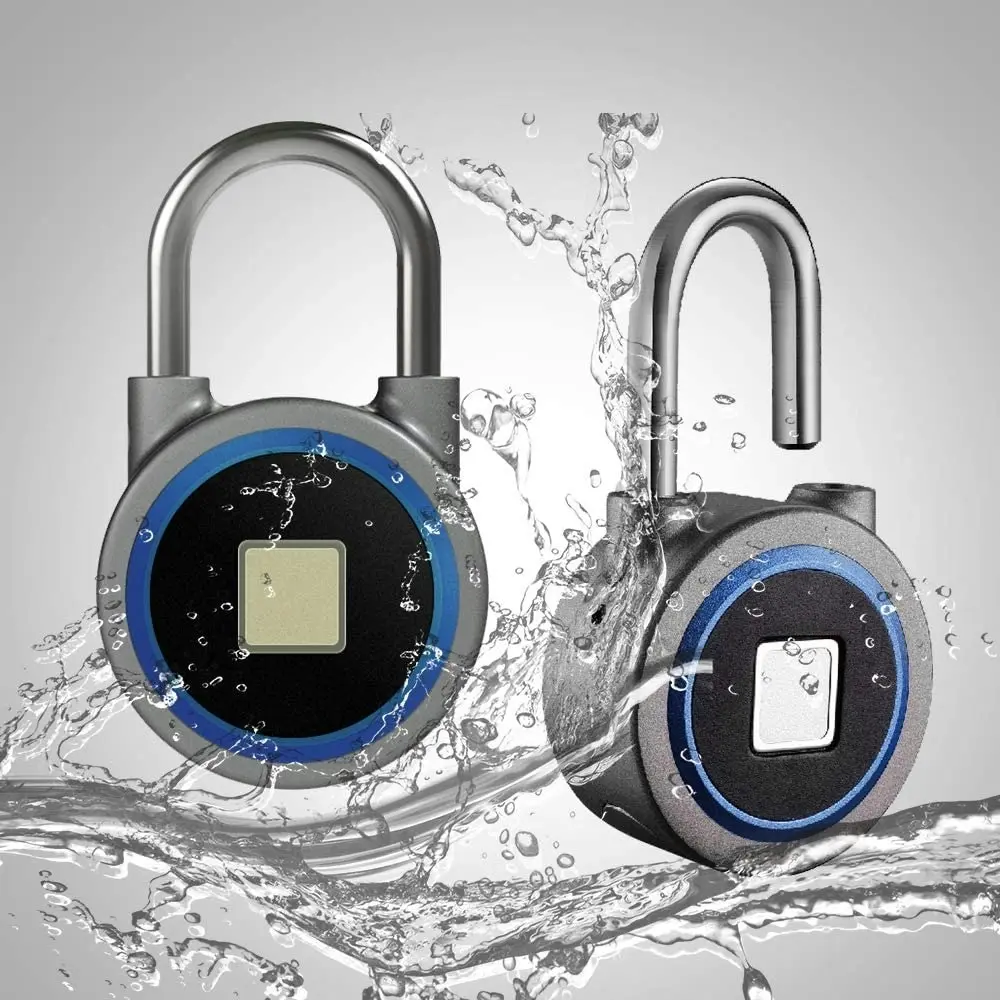 Meisort Fingerprint Padlock, Smart Thumbprint Bluetooth Lock Biometric Lock for Gym, Locker, Backpack, Luggage, Suitcase, Office, IP65 Water Resistanc