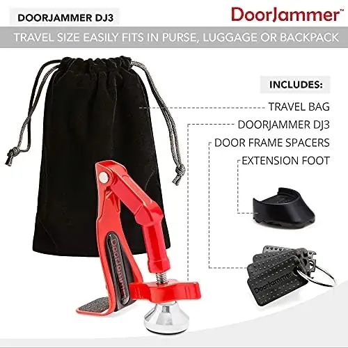 DoorJammer Portable Door Lock Brace for Home Security and Personal Protection (DJ3 - DoorJammer)