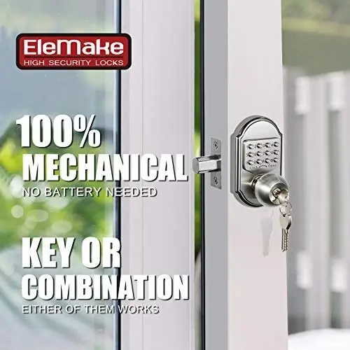 Megaflint Keyless Entry Door Lock Deadbolt Keypad Mechanical Stainless Steel (Pass Code or Key ) 100% Mechanical, No Electronic