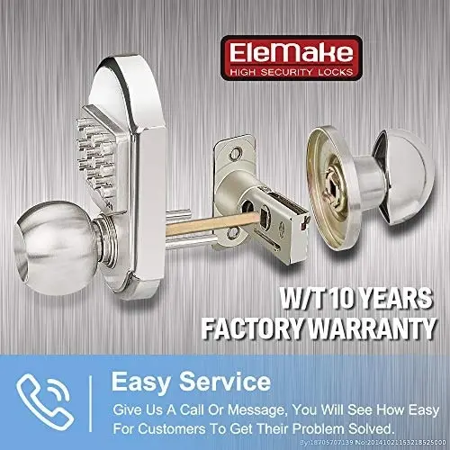 Megaflint Keyless Entry Door Lock Deadbolt Keypad Mechanical Stainless Steel (Pass Code or Key ) 100% Mechanical, No Electronic