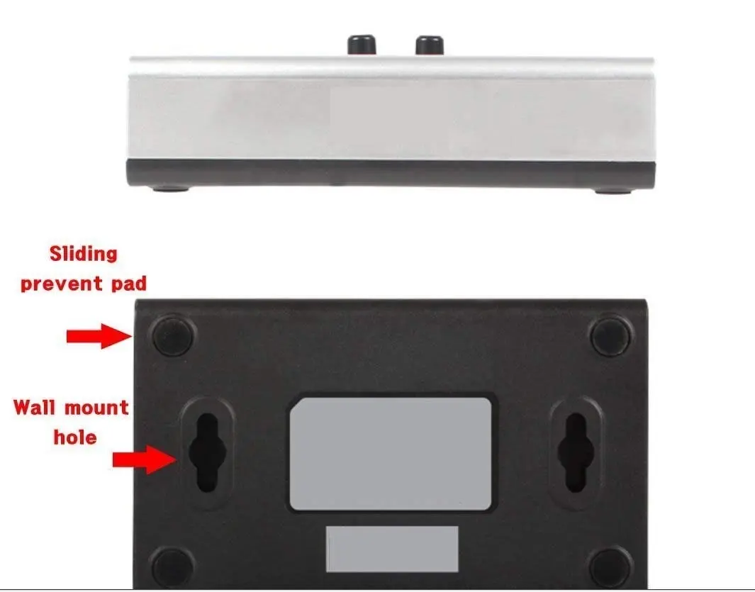 STEREO 2 PORT 3.5mm Manual Switch Box AUX Audio Speaker selector(Wall Mount Hole Built-in, wall or table available)