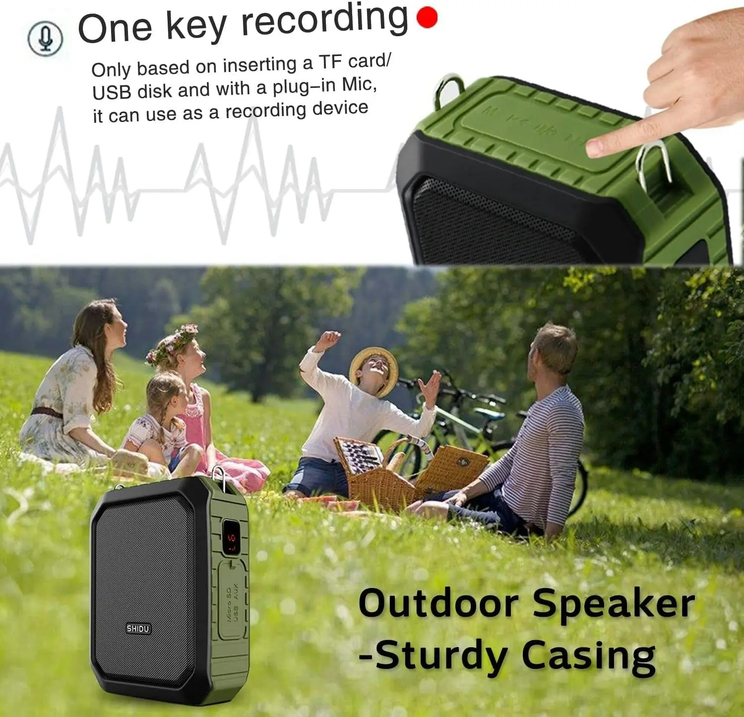 HW HAOWORKS 18W Wireless Bluetooth Waterproof Voice Amplifier Portable Headset Microphone with Speaker Small Personal Microphone for Teachers, Outdoors