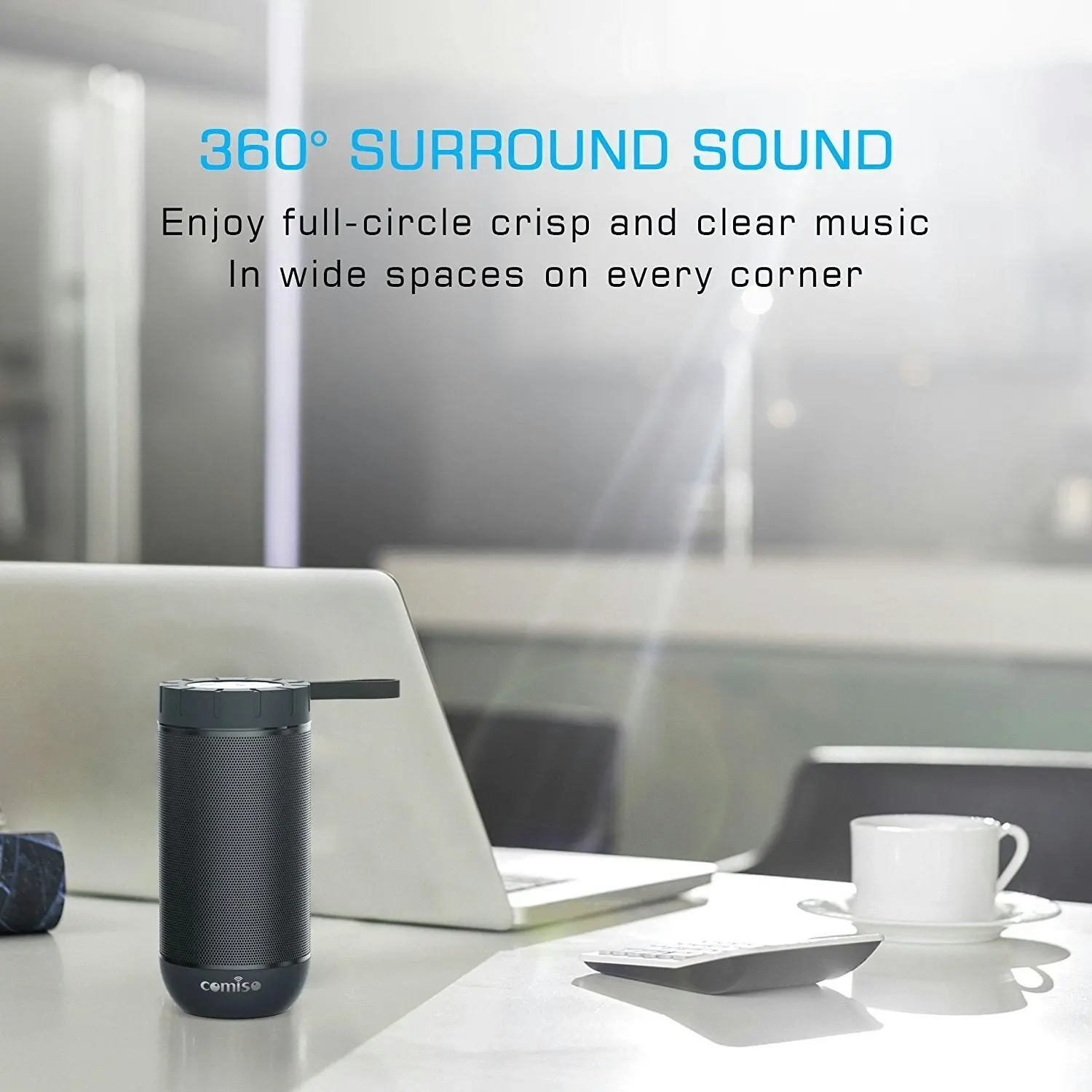 Comiso Waterproof Bluetooth Speaker 24 Hours Playtime,360 Degree Sound Dual 6W Drivers Dual Passive Radiators