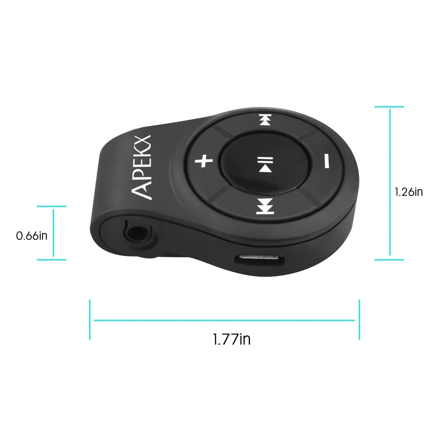 APEKX Clip Bluetooth Audio Adapter for Headphones, Headset, Speaker, Wireless Receiver with MIC for Hands-Free Call and Music