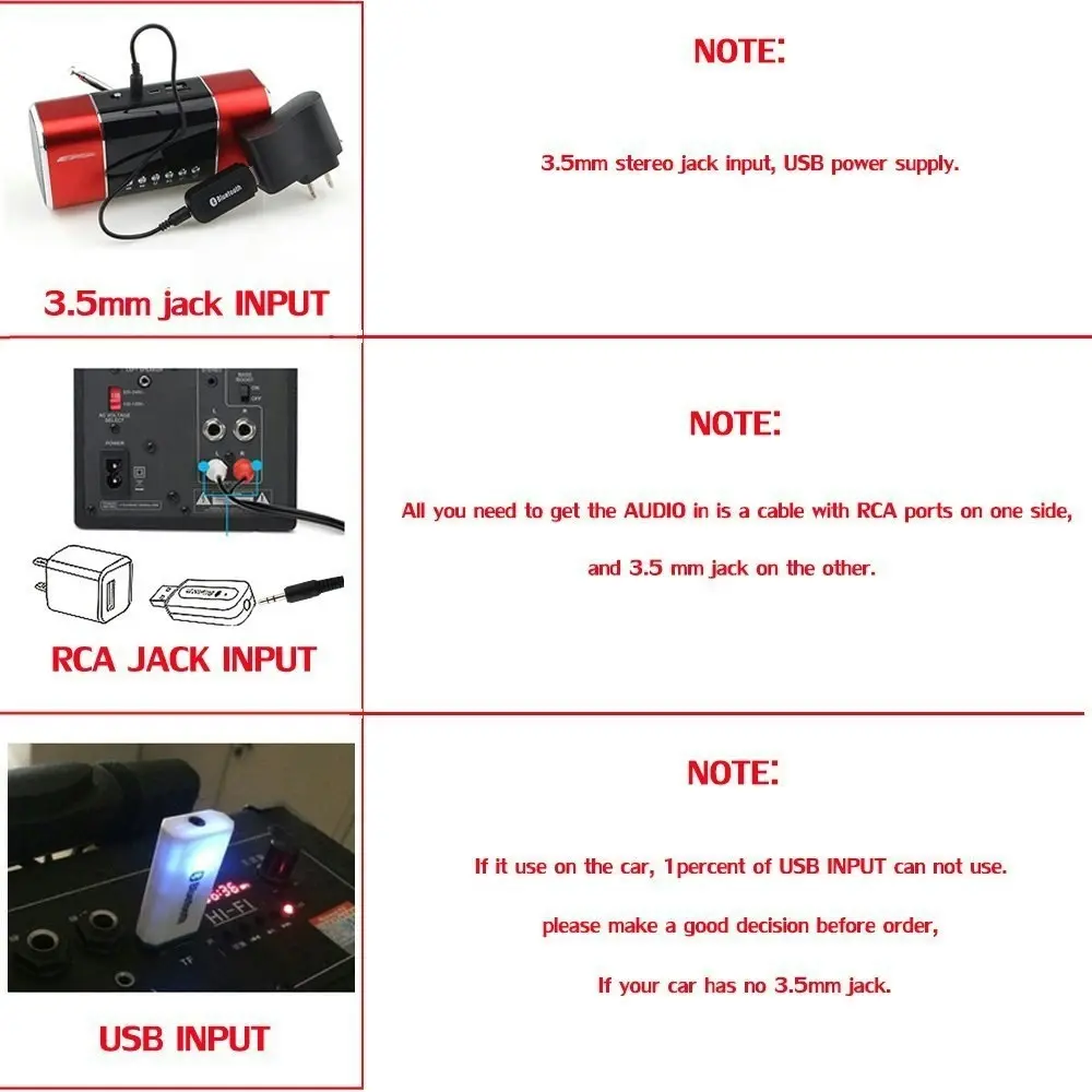 YETOR USB Bluetooth Receiver Adapter Wireless Audio Adapter Car Kit Music Receiver Bluetooth Car Adapter Home/Car Stereo Sound System, Portable Speske